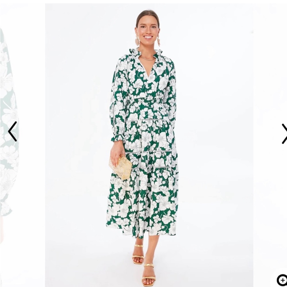 NWT Tuckernuck Hyacinth House Green Floral Tiered Presley Maxi Dress